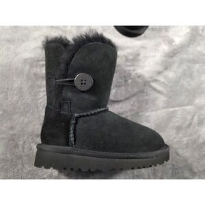 NEW Ugg Australia Bailey Button Toddlers Size 8‎ Black Suede Boot 5991T